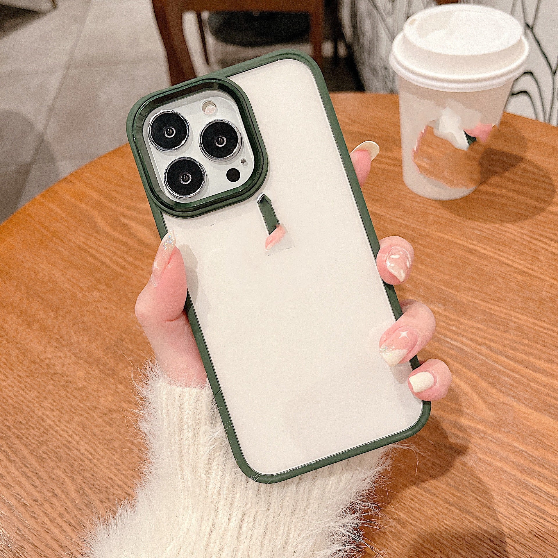 Metal Ring Transparent Case