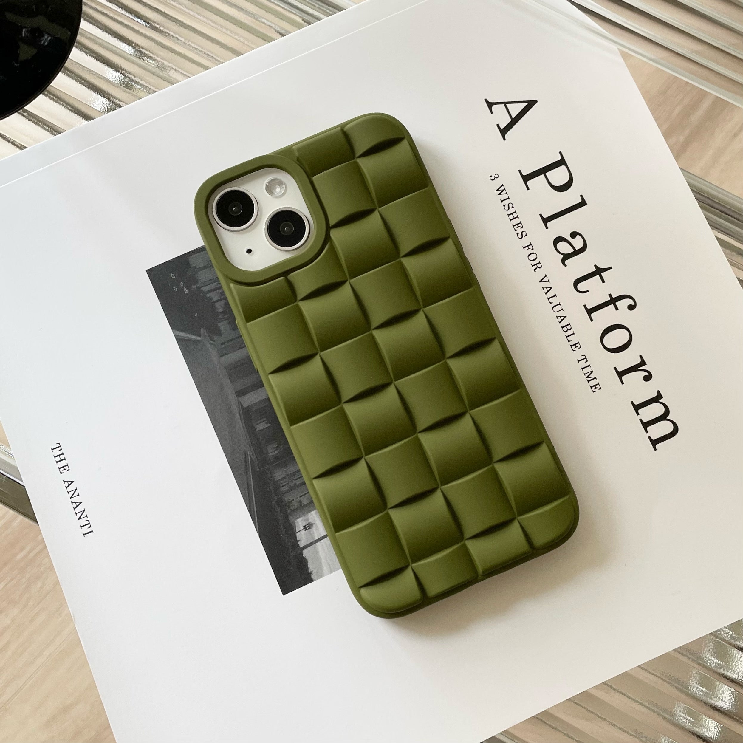 Green Woven Phone Case