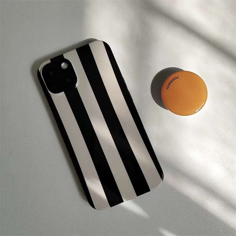 Modern/Minimalist Black & White Striped iPhone Case