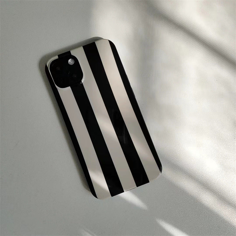 Modern/Minimalist Black & White Striped iPhone Case