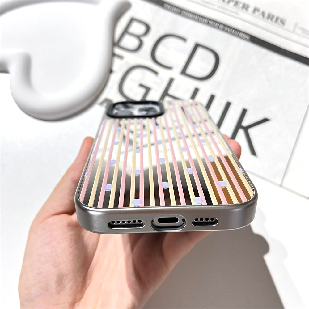 Stripe Silver Edge Phone Case
